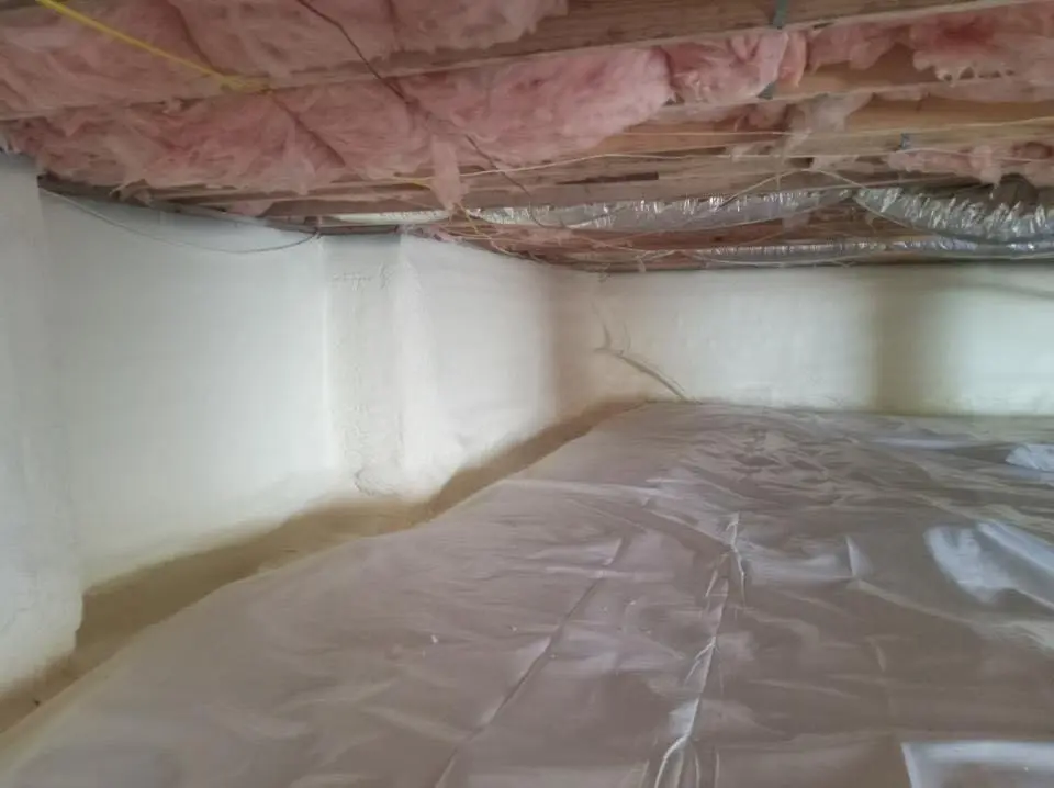 Crawl space encapsulation with closed-cell spray foam for Roof Waterproofing in Largo